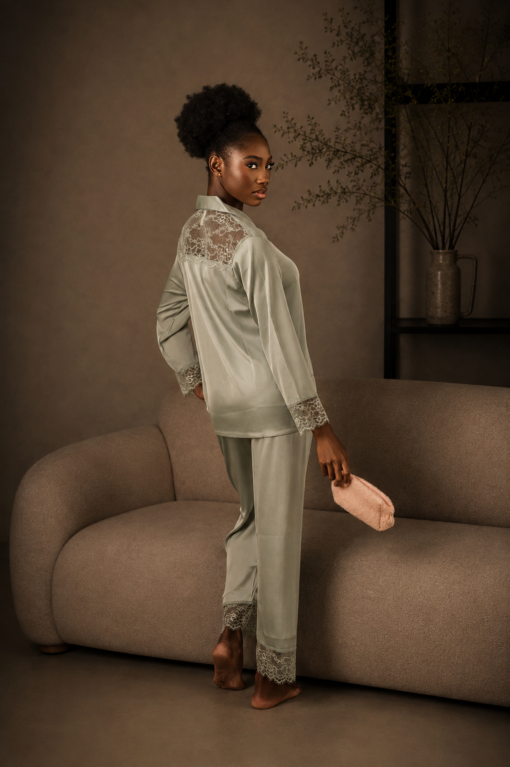 The Merit, back view, lace detailing
